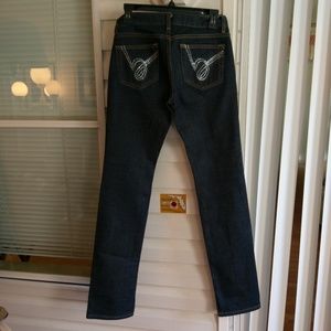 Women's bebe Dark Blue Rhinestone Jeans,  S